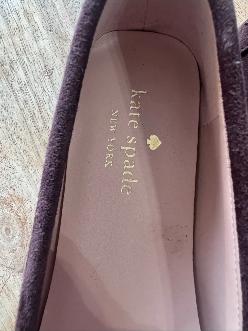 Kate spade brown leather suede loafers